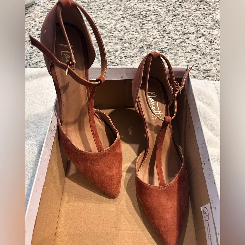 Nanette Lepore Rust Suede Heels - Picture 7 of 7
